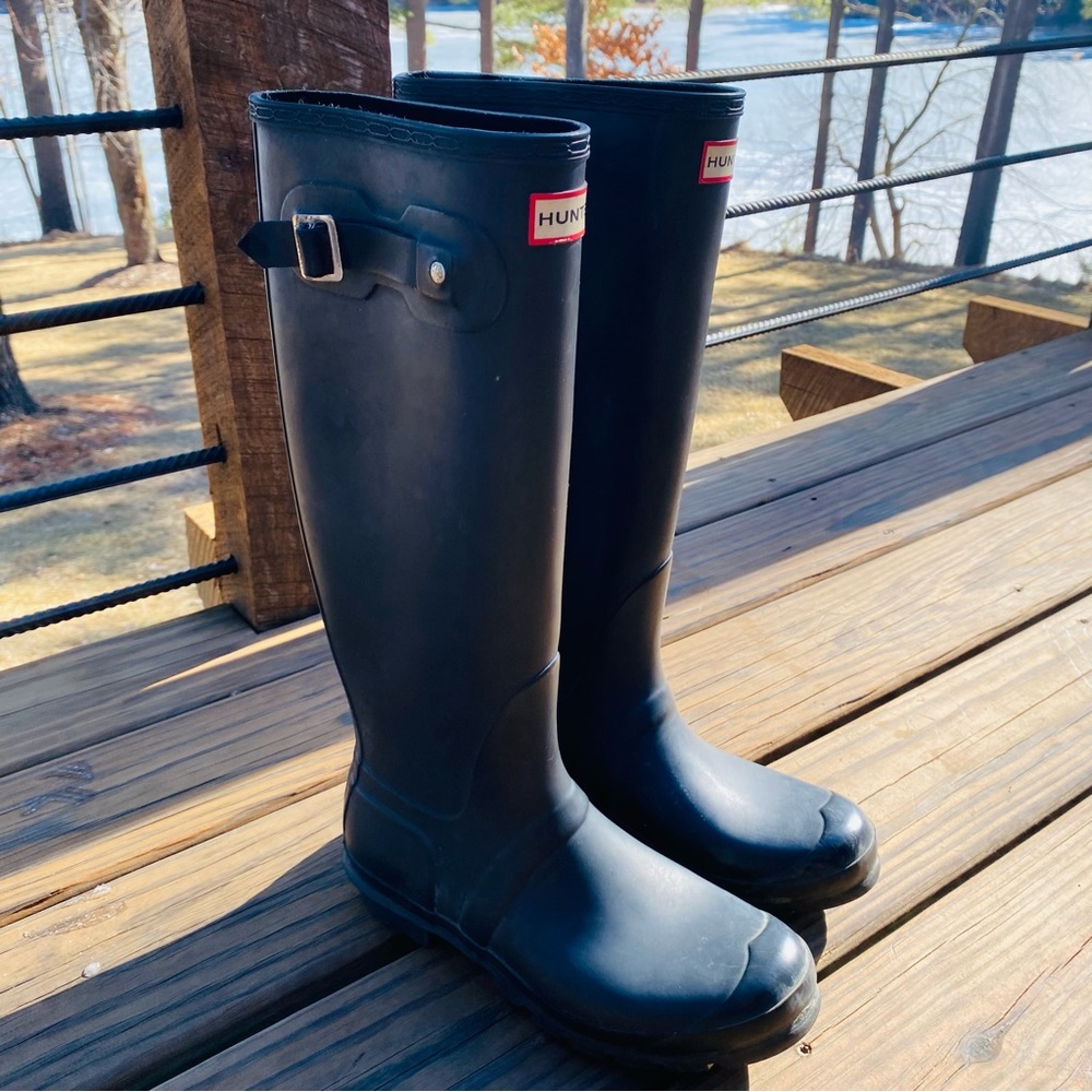 Hunter Black Tall Rain Boots